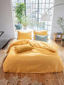 Pościel z bawełny Soft Structure, Brunatnożółty, 135 x 200 cm + 1 poduszka 80 x 80 cm