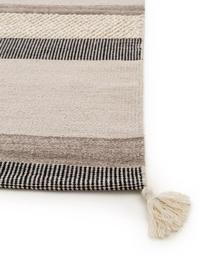 Tapis laine tissé main gris beige, 80 % laine, 20 % coton
Les tapis en laine peuvent perdre des fibres lors des premières semaines et des peluches peuvent se former, ce phénomène est naturel et diminue à mesure de votre usage et du temps, Gris, beige, taupe, larg. 160 x long. 230 cm (taille M)