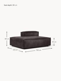 Ottomane-Modul Lennon aus recyceltem Leder, Bezug: Recyceltes Leder (70 % Le, Gestell: Massives Holz, Sperrholz, Füße: Kunststoff, Leder Taupe, B 150 x T 123 cm, Rückenlehne rechts