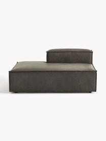 Chaise longue module Lennon van gerecycled leer, Bekleding: gerecycled leer (70% leer, Frame: massief hout, multiplex, Poten: kunststof Dit product is , Leer taupe, B 150 x D 119 cm, rugleuning rechts