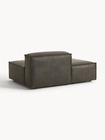 Diván modular de cuero reciclado Lennon, Tapizado: cuero reciclado (70% cuer, Estructura: madera maciza, madera con, Patas: plástico Este producto es, Cuero gris pardo, An 150 x F 119 cm, respaldo derecho