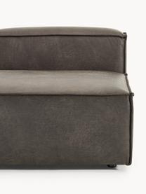 Chaise longue module Lennon van gerecycled leer, Bekleding: gerecycled leer (70% leer, Frame: massief hout, multiplex, Poten: kunststof Dit product is , Leer taupe, B 150 x D 119 cm, rugleuning rechts