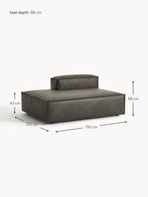 Chaise longue module Lennon van gerecycled leer, Bekleding: gerecycled leer (70% leer, Frame: massief hout, multiplex, Poten: kunststof Dit product is , Leer taupe, B 150 x D 119 cm, rugleuning rechts