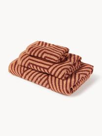 Lot de serviettes de bain Fatu, tailles variées, Tons terracotta, 4 éléments (2 serviettes de toilette et 2 draps de bain)