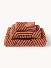 Lot de serviettes de bain Fatu, tailles variées, Tons terracotta, 4 éléments (2 serviettes de toilette et 2 draps de bain)