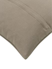 Copricuscino ricamata Merry and Bright, Retro: 100% cotone, Greige, bianco crema, Larg. 45 x Lung. 45 cm