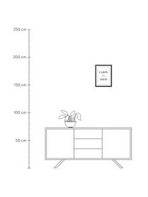 Ingelijste digitale print Carpe Diem, Afbeelding: digitale print, Lijst: hout, Afbeelding: zwart, wit. Lijst: zwart, 30 x 40 cm