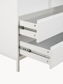 Armario Ikaro, 2 puertas, Estructura: tablero de fibras de dens, Estantes: aglomerado revestido de m, Patas: metal con pintura en polv, Blanco, An 110 x Al 200 cm