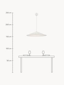 Lampada a sospensione grande Hill, Paralume: tessuto, Baldacchino: metallo rivestito, Bianco latte, grigio chiaro, Ø 85 x Alt. 22 cm