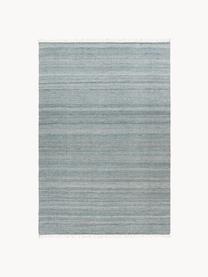 Tappeto da interno-esterno tessuto a mano con frange Nador, 100% polietilene, Azzurro, Larg. 80 x Lung. 150 cm (taglia XS)