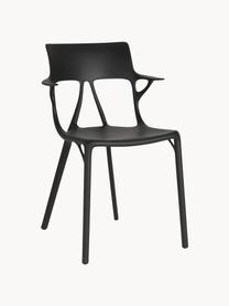 Chaises à accoudoirs en plastique A.I., 2 pièces, Plastique, Noir, larg. 54 x haut. 53 cm