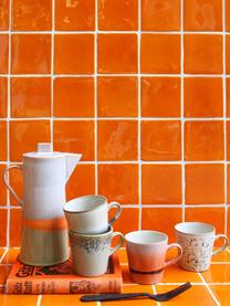 Set de tazas artesanales pequeñas 70's, 4 uds., estilo retro, Gres, Multicolor, Ø 9 x Al 8 cm, 260 ml