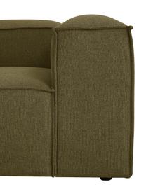 Modulo angolare Lennon, Rivestimento: 100% poliestere Con 115.0, Struttura: legno di pino massiccio, , Piedini: plastica, Tessuto verde oliva, Larg. 119 x Prof. 119 cm, angolo a sinistra