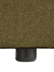 Modulo angolare Lennon, Rivestimento: 100% poliestere Con 115.0, Struttura: legno di pino massiccio, , Piedini: plastica, Tessuto verde oliva, Larg. 119 x Prof. 119 cm, angolo a sinistra