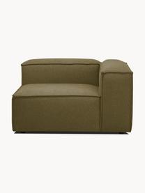 Modulo angolare Lennon, Rivestimento: 100% poliestere Con 115.0, Struttura: legno di pino massiccio, , Piedini: plastica, Tessuto verde oliva, Larg. 119 x Prof. 119 cm, angolo a sinistra