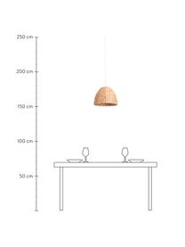 Lampada a sospensione Corb, Paralume: erba di giacinto d'acqua, Baldacchino: plastica, Marrone chiaro, Ø 35 x Alt. 26 cm