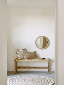 Okrągłe lustro ścienne z ramą z drewna mindi Alum, Drewno mindi, Ø 50 x G 4 cm