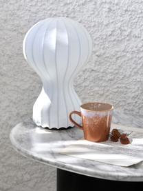 Grote dimbare tafellamp Gatto, Lampenkap: zijde, Wit, Ø 30 x H 60 cm