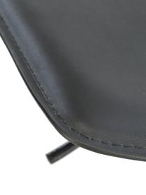 Barstuhl Oulu in Schwarz, höhenverstellbar, Bezug: Leder, gebunden, Beine: Metall, verchromt, Schwarz, Metall, verchromt, B 43 x H 103 cm
