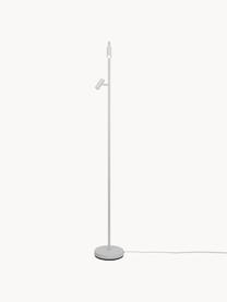 Dimbare LED leeslamp Omari, Lampenkap: gecoat metaal, Lampvoet: gecoat metaal, Wit, H 141 cm