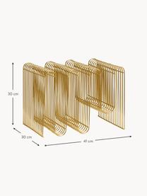 Kovový pomocný stolík Curve, Potiahnuté železo, Odtiene zlatej, Š 41 x V 30 cm