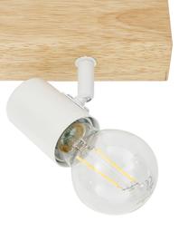 Spot plafond en bois Townshend, Blanc, bois clair, larg. 63 x haut. 13 cm