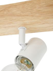 Spot plafond en bois Townshend, Blanc, bois clair, larg. 63 x haut. 13 cm