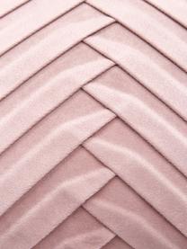 Fluwelen kussenhoes Lucie in roze met structuur-oppervlak, 100% fluweel (polyester), Roze, B 30 x L 50 cm