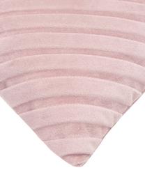 Housse de coussin rectangulaire en velours rose Lucie, 100 % velours de polyester, Rose, larg. 30 x long. 50 cm