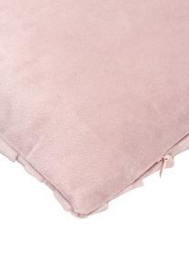 Fluwelen kussenhoes Lucie in roze met structuur-oppervlak, 100% fluweel (polyester), Roze, B 30 x L 50 cm