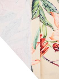 Runner da tavola in cotone con motivo floreale Mongabay, 100% cotone, Rosa, verde, Larg. 40 x Lung. 145 cm