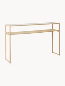 Console artisanale avec plateau en verre Raffia, Beige clair, larg. 120 x prof. 78 cm