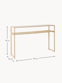 Handgemaakte wandtafel Raffia met glazen tafelblad, Tafelblad: glas, Lichtbeige, B 120 x H 78 cm