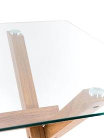 Mesa de comedor Marie, tablero de cristal, Patas: hierro, Tablero: cristal templado, Natural, An 160 x F 90 cm