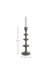 Candelabro Jacky, Alluminio rivestito, Grigio, Ø 11 x Alt. 30 cm