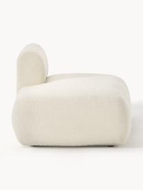 Pouf componibile in teddy Sofia, Rivestimento: teddy (100% polipropilene, Struttura: legno di abete rosso, tru, Piedini: plastica Il materiale uti, Teddy bianco latte, Larg. 159 x Prof. 103 cm, schienale a sinistra