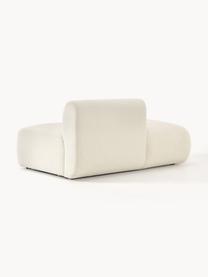 Pouf componibile in teddy Sofia, Rivestimento: teddy (100% polipropilene, Struttura: legno di abete rosso, tru, Piedini: plastica Il materiale uti, Teddy bianco latte, Larg. 159 x Prof. 103 cm, schienale a sinistra