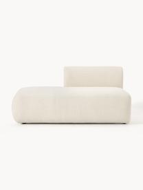 Pouf componibile in teddy Sofia, Rivestimento: teddy (100% polipropilene, Struttura: legno di abete rosso, tru, Piedini: plastica Il materiale uti, Teddy bianco latte, Larg. 159 x Prof. 103 cm, schienale a sinistra