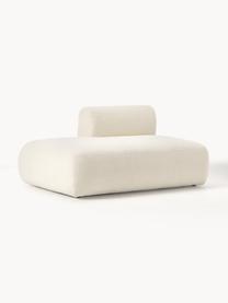 Pouf componibile in teddy Sofia, Rivestimento: teddy (100% polipropilene, Struttura: legno di abete rosso, tru, Piedini: plastica Il materiale uti, Teddy bianco latte, Larg. 159 x Prof. 103 cm, schienale a sinistra