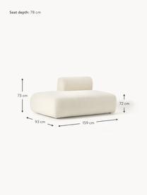 Pouf componibile in teddy Sofia, Rivestimento: teddy (100% polipropilene, Struttura: legno di abete rosso, tru, Piedini: plastica Il materiale uti, Teddy bianco latte, Larg. 159 x Prof. 103 cm, schienale a sinistra