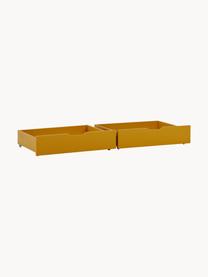Zásuvky pod postel Eco Comfort, 2 ks, Dřevovláknitá deska střední hustoty (MDF), certifikace FSC, Dřevo, lakované okrově žlutou, Š 153 cm, H 60 cm