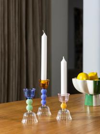 Kandelaar Perle van borosilicaatglas, Borosilicaatglas, Transparant, oranje, lichtroze, Ø 6 x H 10 cm