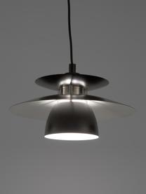 Kleine hanglamp Brenda, Lampenkap: gelakt metaal, Decoratie: metaal, Zwart, zilverkleurig, Ø 32 x H 19 cm