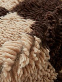 Handgewebter Hochflor-Teppich Sid, 20 % Wolle, 80 % Baumwolle, Hellbeige, Dunkelbraun, B 200 x L 300 cm (Größe L)