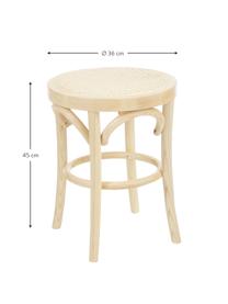 Tabouret en cannage Franz, Bois clair, Ø 36 x haut. 45 cm