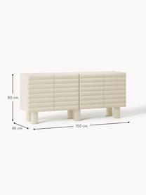 Credenza Fana, Gambe: legno di pioppo, Questo p, Beige, Larg. 150 x Alt. 80 cm