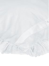 Poszewka na poduszkę z perkalu z efektem sprania i falbankami Florence, 2 szt., Biały, S 40 x D 80 cm