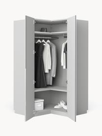 Modulární rohová šatní skříň Leon, šířka 115 cm, Světle šedá, Rohový modul, Š 115 cm x V 200 cm