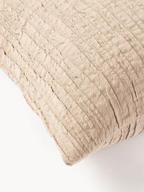 Housse de coussin en coton avec motif plissé Artemis, 99 % coton, 1 % polyester, Beige, larg. 50 x long. 50 cm