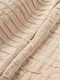 Funda de cojín de algodón con plisado Artemis, 99% algodón, 1% poliéster, Beige, An 50 x L 50 cm